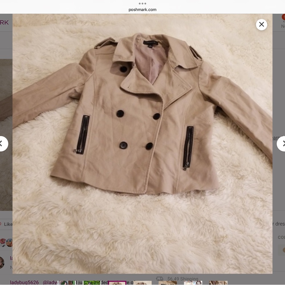 Ann Taylor Tan Double-Breasted Trench Coat